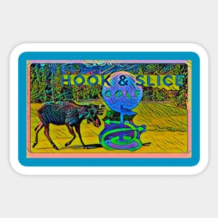 Hook and Slice Moose Sticker